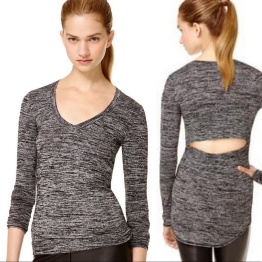 Aritzia Wilfred Luma Long Sleeve Open Back Size Xxs Heathered Grey Top T-Shirt